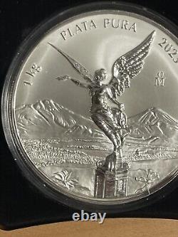 2023 Mexique argent Libertad 1 kilo Preuve Inversée comme Reverse Proof avec boîte en bois et COA