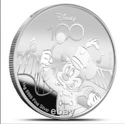 2023 Samoa Disney 100 ans d'émerveillement Mickey Mouse 1 kilo pièce en argent BU, avec B