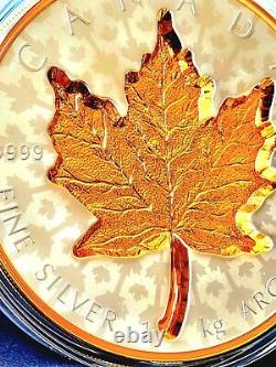 2024 Canada 1 Kilo. Pièce de feuille d'érable en argent fin 9999 super incuse