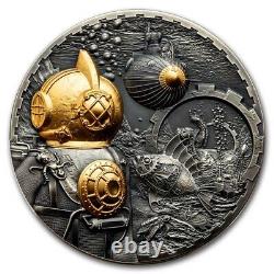 2024 Îles Cook 1 kilo d'argent Antique Steampunk Nautilus