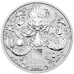 2024 P Australie Série Lunaire en argent III Année du Dragon 32.15 oz Kilo $30 BU