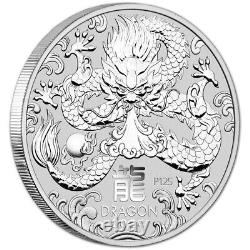 2024 P Australie Série Lunaire en argent III Année du Dragon 32.15 oz Kilo $30 BU