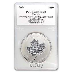 2024 RCM 1 Kilo Argent 250 $ Feuille d'érable vibrante Gem Proof FDI