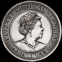 60 2020 Dollar Australien Kookaburra High Relief 2 Kilo Silber Af