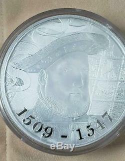 Alderney 2009 Roi Henri VIII 500e Ann. Adhésion 1 Kilo Proof Silbermünze