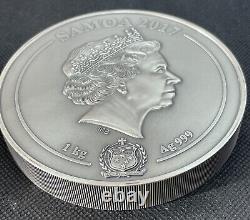 Argent 1 Kilo (35+ oz). 999 Belle pièce énorme des dieux chthoniens grecs avec boîte et COA