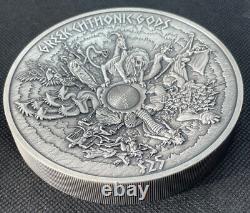 Argent 1 Kilo (35+ oz). 999 Belle pièce énorme des dieux chthoniens grecs avec boîte et COA