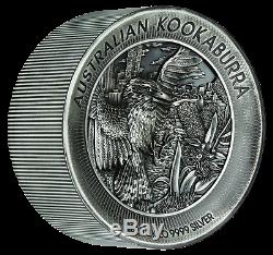 Australian Kookaburra 2020 2 Kilo Argent Antiqued High Relief Coin