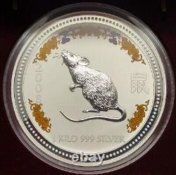 Australie 2008 Année lunaire de la souris pièce en argent de 1 kilo 999 avec œil en diamant