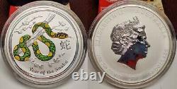 Australie 2013 Année lunaire du Serpent pièce en argent rare de 1 kilo 999