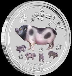 Australie 2019 Année Lunaire Du Pig 1 Kilo Gemstone Argent $ 30 Coin Mbac Ms 69