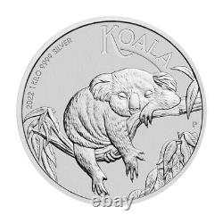 Australie 2022 1 Kilo $30 Koala en argent Brillant Non Circulé. Pièce en argent fin .9999