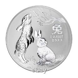 Australie 2023 1 Kilo $30 Pièce d'argent Année du Lapin non circulée Brillante