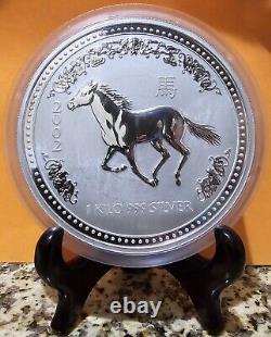 Australie 30 Dollars 2002 UNC Proof / 1 kilo d'argent / Série I Année du Cheval