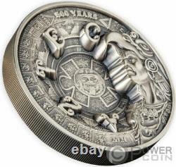 Aztec Empire 500ème Anniversaire Multicouche 1 KG Kilo Argent Pièce 25$ Samoa 2021