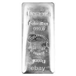 Barre d'argent de 1 kilo Argor-Heraeus