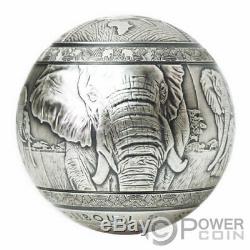 Big Five Elephant Sphérique 1 KG Kilo Argent Monnaie 1000 Francs Djibouti 2020