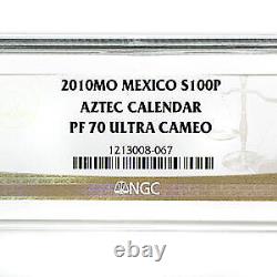 Calendrier aztèque en argent de 1 kilo de 2010 au Mexique, PF-70 NGC