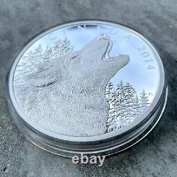 Canada 1/2 Kilo 2014. 9999 Fine Silver Coin 125 $ Loup-hiboux Hurlant