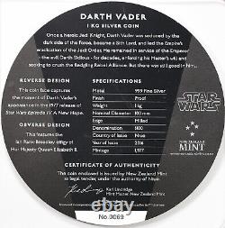Disney Star Wars 2016 Darth Vader Argent 1 Kilo Niue Ngc Pf70uc Premier 200 Struck