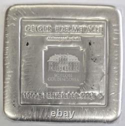Geiger Edelmetalle 1000 Grammes 1 Kilo 999 Silver Cast Square Bar