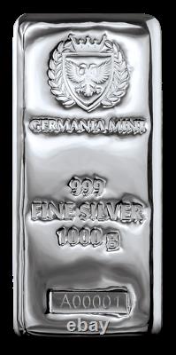 Germania Mint 1 Kilo 999 Fein Silberbarren Barre De Fonte Argentée