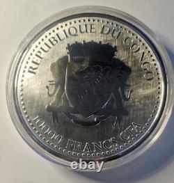 Gorille d'argent 2017 1 kilo République du Congo. 999 Argent pur 10000 Francs RARE