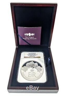 Grande-bretagne Reine Elizabeth Longest Monarch Argent Kilo Reigning Coin Pf70 500