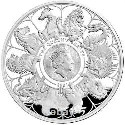 Grande-bretagne Royaume-uni 2021 £500 Queens Beasts Completer 1 Kilo Silver Coin Royal Mint