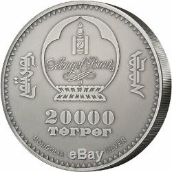 Gulo Gulo Wolverine Faune 1 KG Kilo Argent Monnaie 20000 Togrog Mongolie 2020
