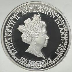 Île de l'Ascension 2021 Kilo d'argent £100 Reine Victoria par Bonomi NGC PF-69 UCAM