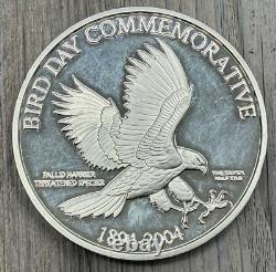 Journée commémorative des oiseaux du Libéria 2004 Pièce en argent pur de 9999 $200 preuve demi-kilo.