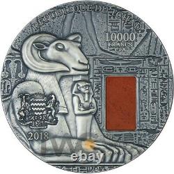 Karnak 1 Kilo Antique Finition Argent Pièce 10000 Francs Cfa République Du Tchad 2018