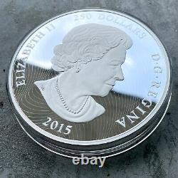 Kilo Canada 2015. 9999 Fine Silver Coin 250 $ Yeux D’émail Cougar Stunning