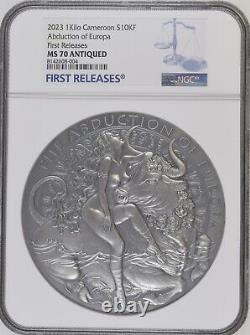 L'enlèvement d'Europe Belle Céleste 1 kilo pièce en argent Cameroun NGC MS 70