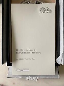 Les bêtes de la Reine, La Licorne d'Écosse, 2017 UK Pièce de Kilo en Argent Proof
