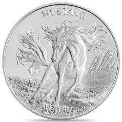Lot de 10 pièces d'argent Mustang de 1 kilo Tokelau 2024. 999 Pur