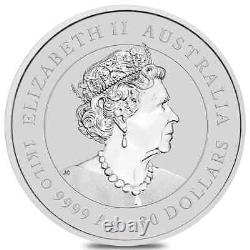 Lot de 5 pièces d'argent d'un kilo Lunar année du lapin BU 2023 de la Monnaie de Perth Australienne.