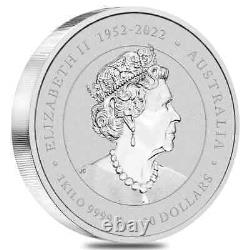 Lot de 5 pièces de 1 kilo d'argent Lunar Dragon BU 2024 de la Monnaie de Perth en Australie