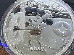 Mickey Mouse Disney Steamboat Willie Proof 2015 Kilo Niue 100 $ Pièce D'argent