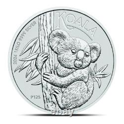 Monnaie en argent Koala de 1 kilo Australie Perth 2024 (Qualité BU)