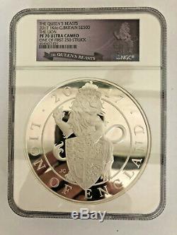 Ngc Pf 70 Le Lion D'angleterre Au Royaume-uni En Argent Épreuve Numismatique Un Kilo Coin La Bêtes Reine