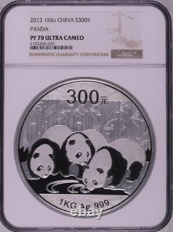 Ngc Pf70 2013 Chine Panda 1 Kilo Argent Pièce