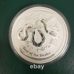 Pièce D'argent Kilo 2013. Année Du Serpent. Monnaie Perth Australienne Dans La Boîte D'affichage