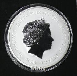 Piece commémorative en argent de 1 kilo de Tuvalu pour le 75e anniversaire de la bataille d'Iwo Jima en 2020.