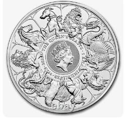 Pièce complète de 1 kilo en argent fin 9999 de la série 'Les bêtes de la reine' de Grande-Bretagne 2021.