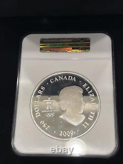 Pièce d'argent Canada de 2009 de 250 $ NGC PF 70 U CAM 1 kilo .999 argent BOÎTE & COA