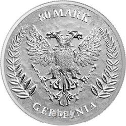 Pièce d'argent Lady Germania de 1 kilo (32,15 onces) de 2023, non circulée (BU), seulement 100 exemplaires frappés et disponibles en main.
