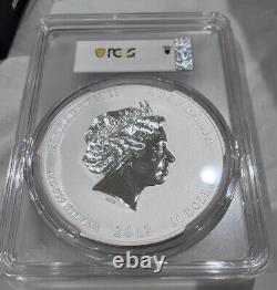 Pièce d'argent colorisée d'un kilo de l'Australie de 2012, année lunaire du dragon, certifiée par PCGS