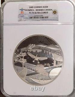 Pièce d'argent de 1 kilo de preuve NGC PF70 UCAM des Jeux olympiques d'hiver de 2009 au Canada